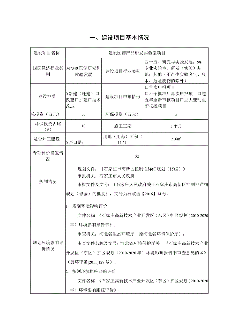 医药产品研发实验室项目环境影响报告.docx_第2页