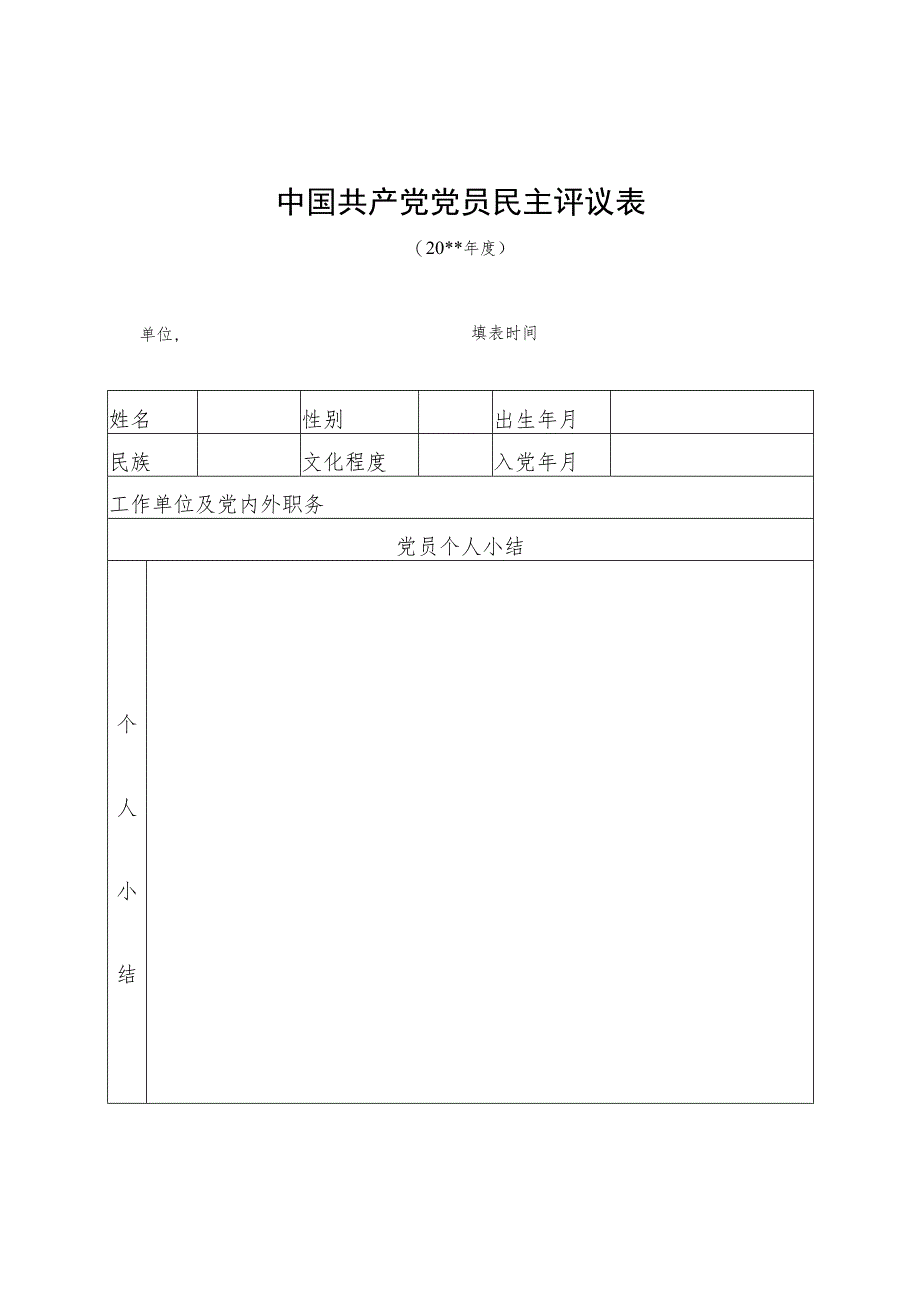 党员民主评议测评表.docx_第1页