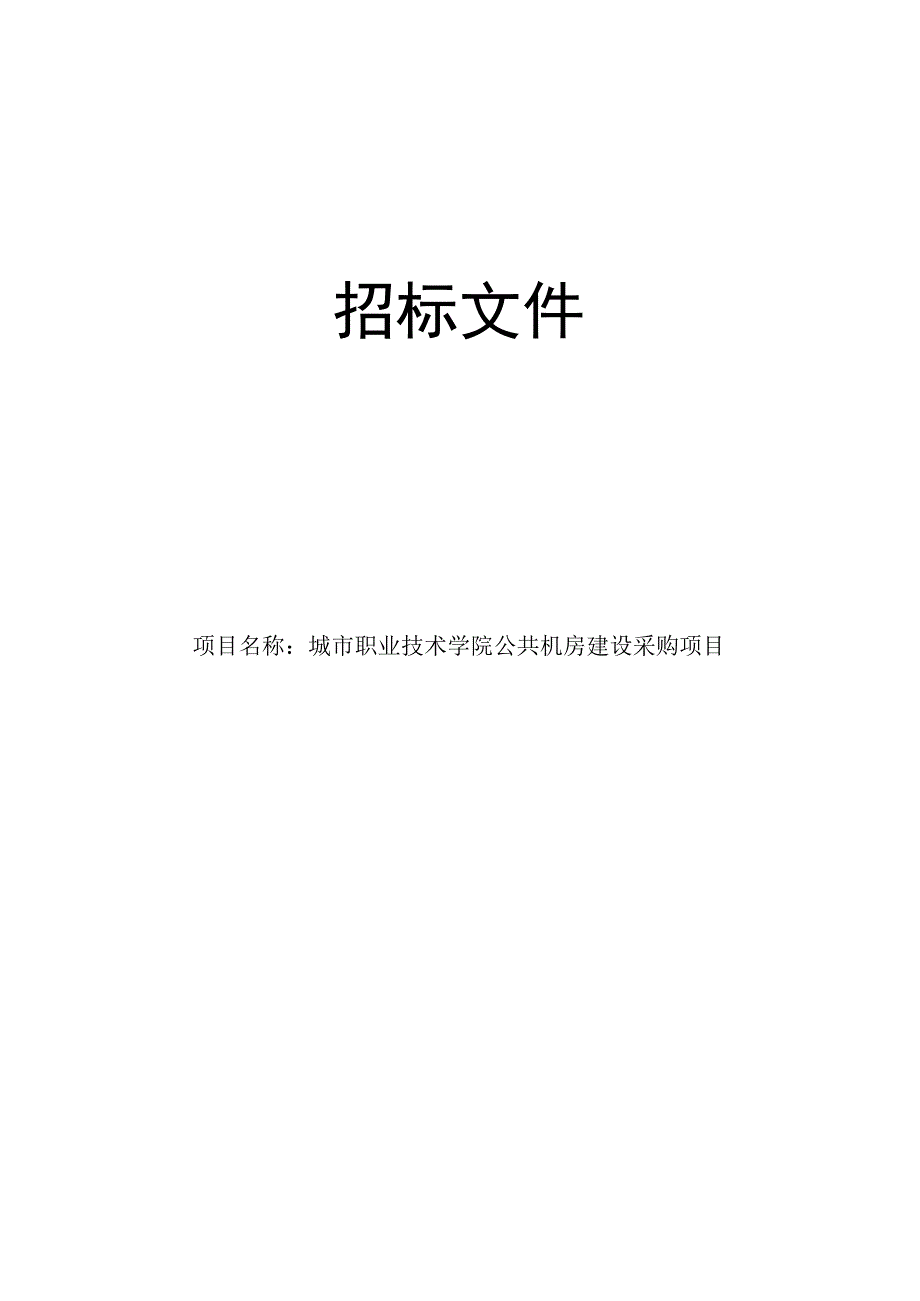 职业技术学院公共机房建设采购项目招标文件.docx_第1页