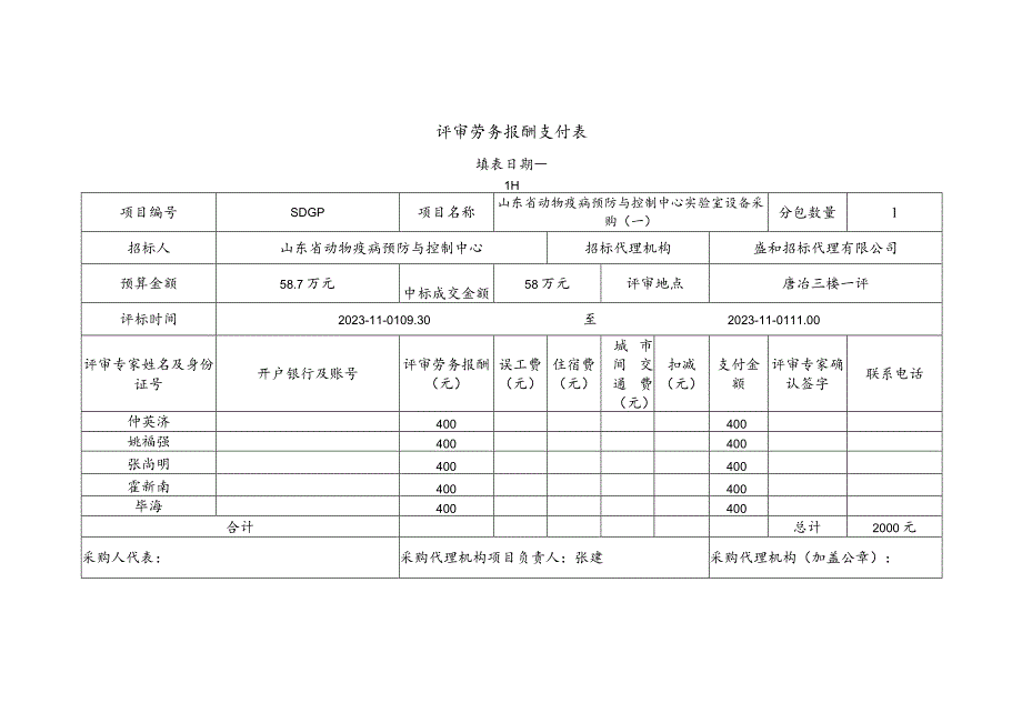 成交清单数量及单位评审劳务报酬支付表.docx_第3页