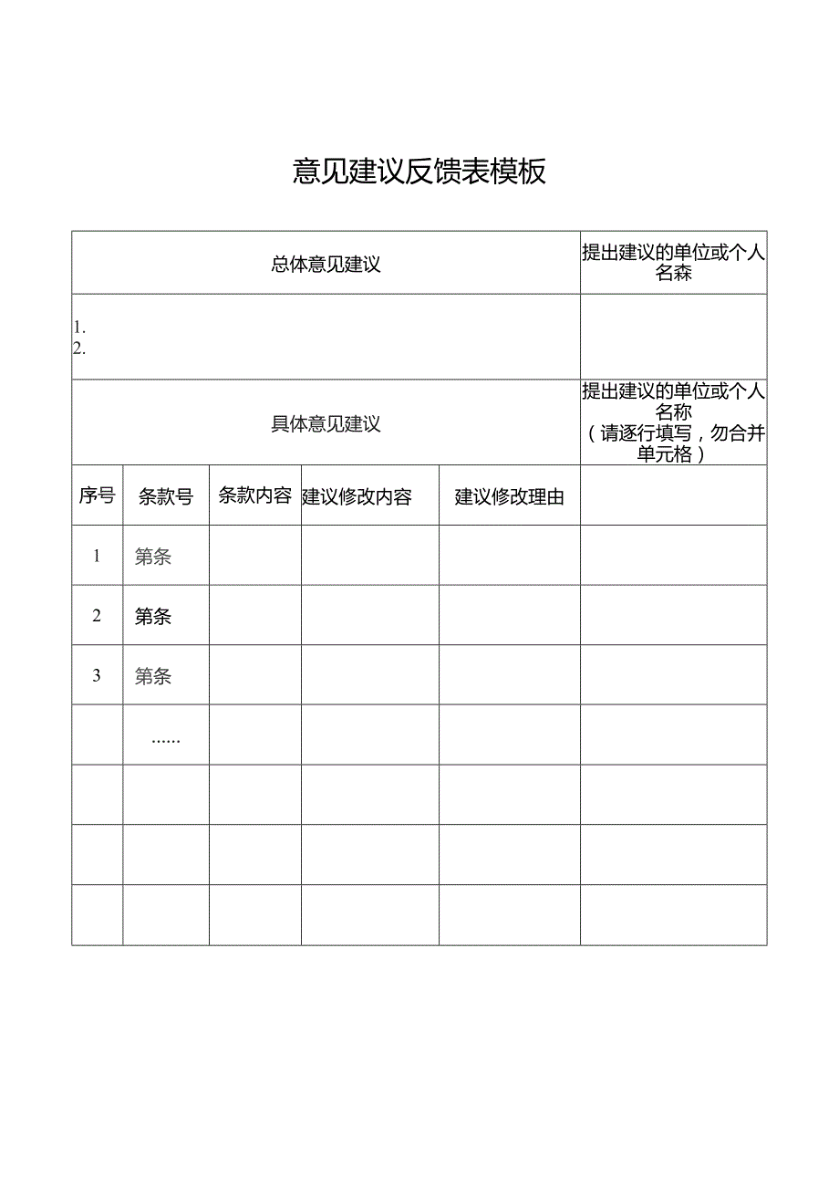 意见建议反馈表模板.docx_第1页