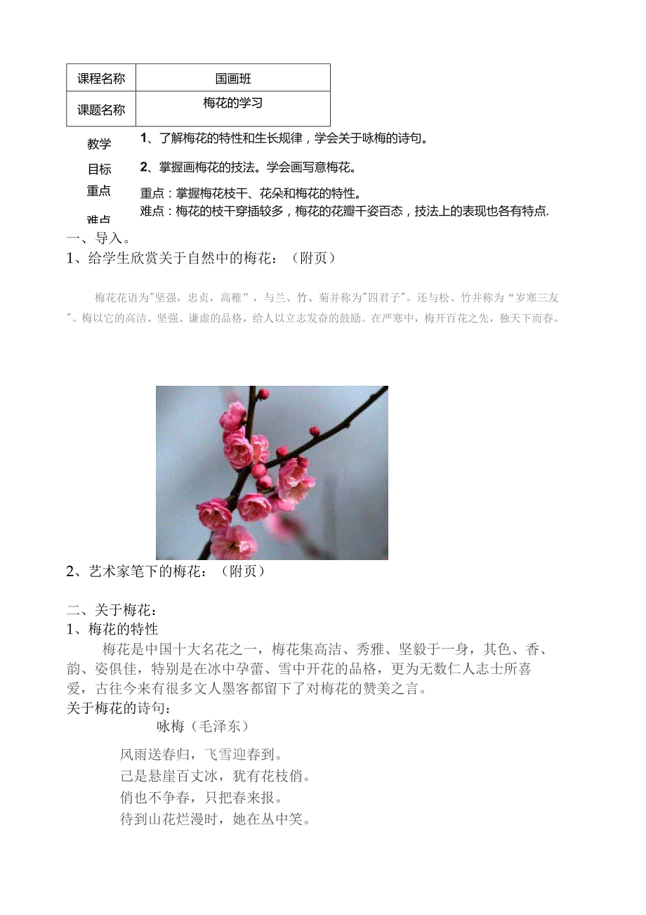 国画梅花教案.docx_第1页