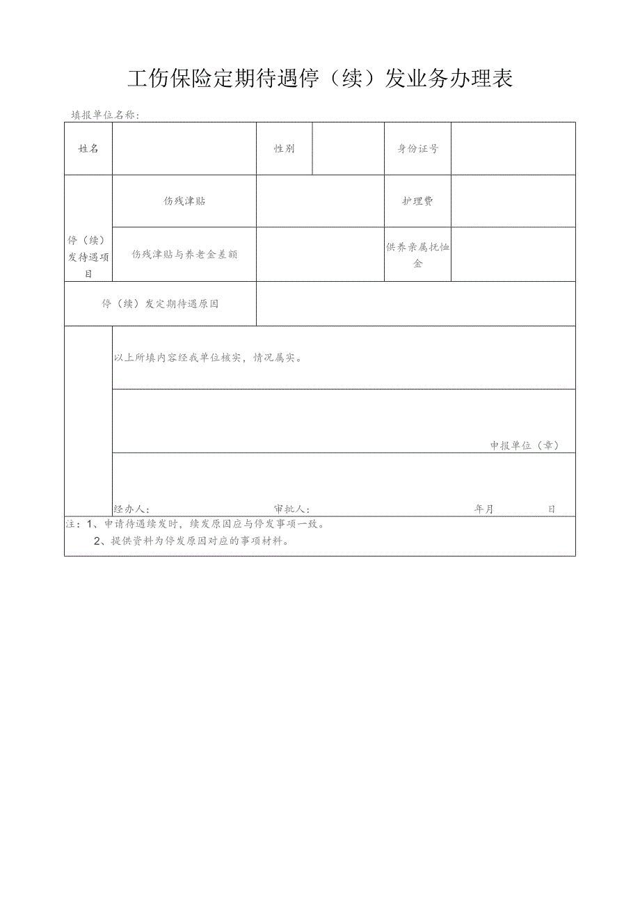 工伤保险定期待遇停续发业务办理表.docx_第1页