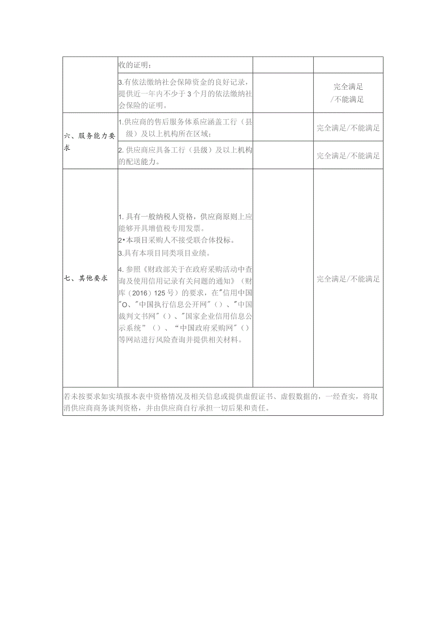 供应商准入条件应答表.docx_第2页