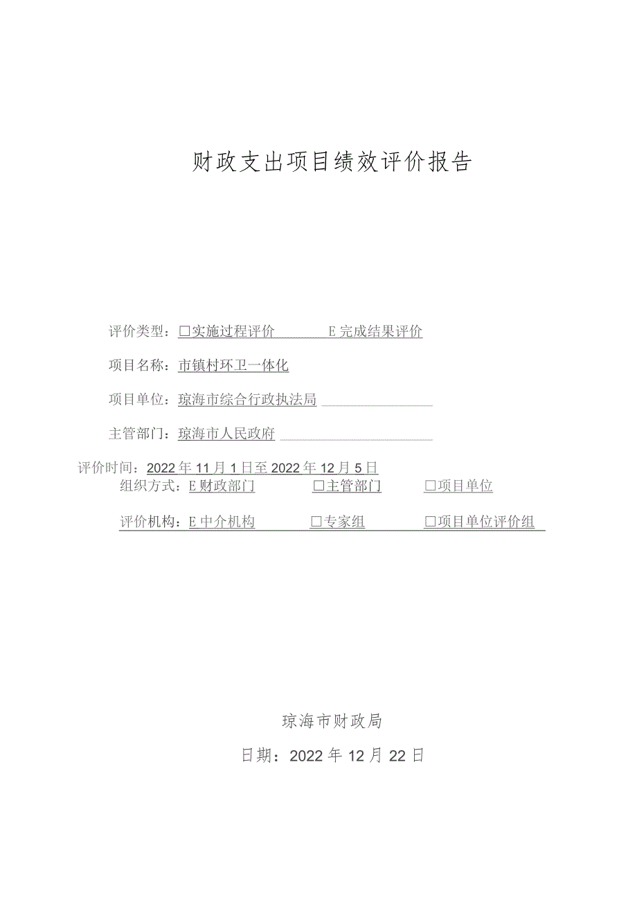 财政支出项目绩效评价报告.docx_第1页