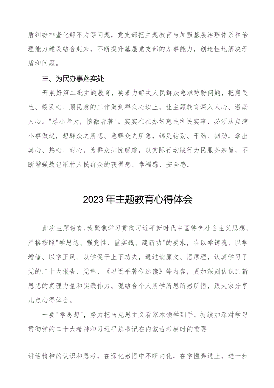 村党组织书记2023年主题教育心得体会十篇.docx_第2页