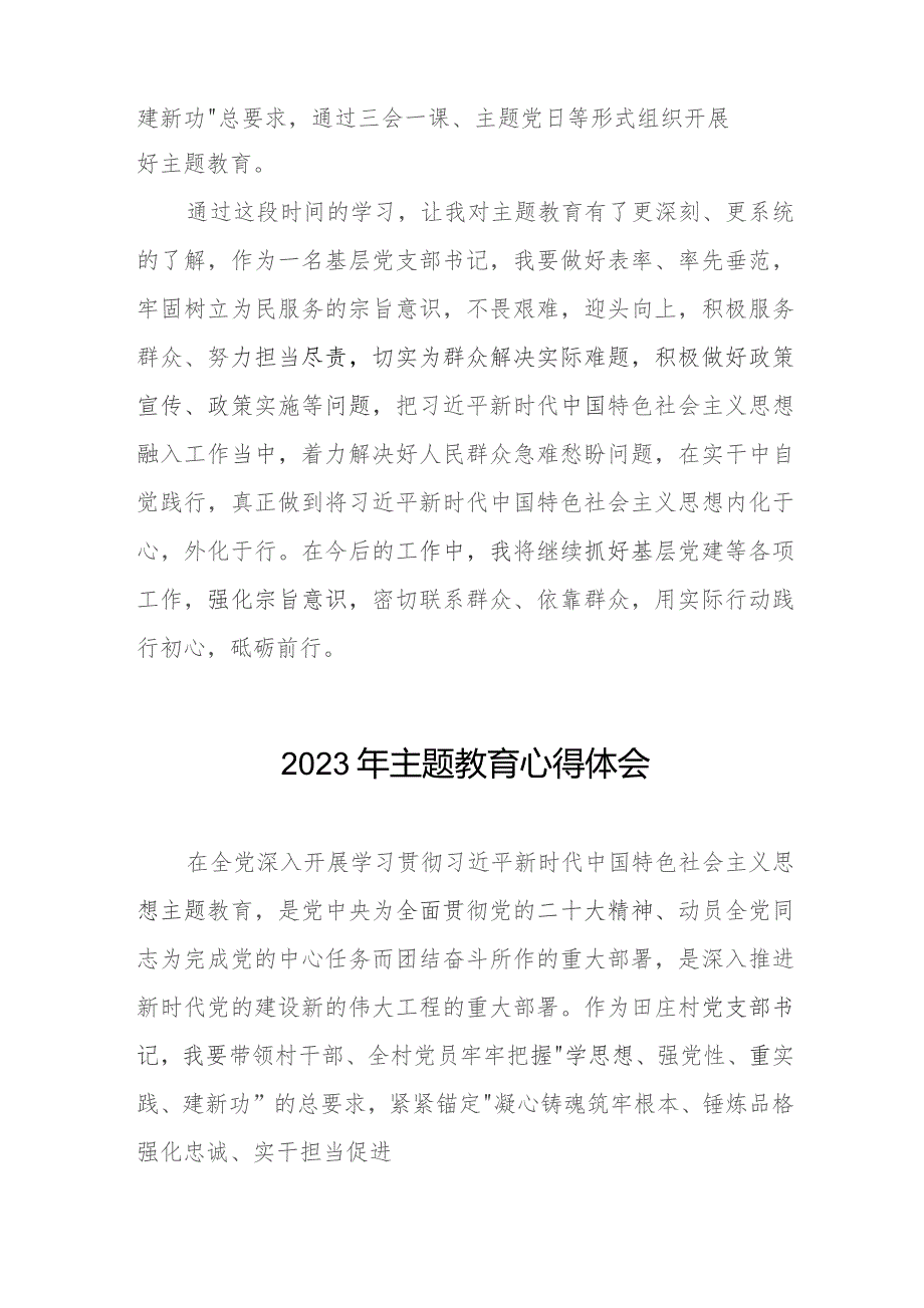 2023年村干部关于主题教育学习心得体会十篇.docx_第2页