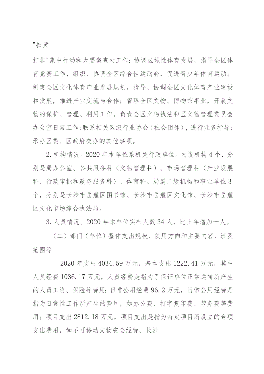 长沙市岳麓区文化旅游体育局2020年度部门整体支出绩效评价报告.docx_第2页