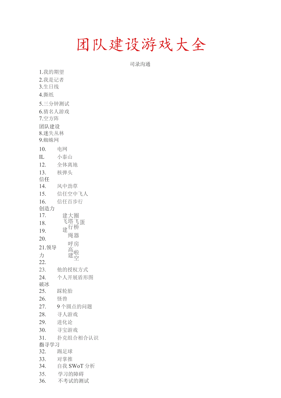 团队建设游戏大全.docx_第1页