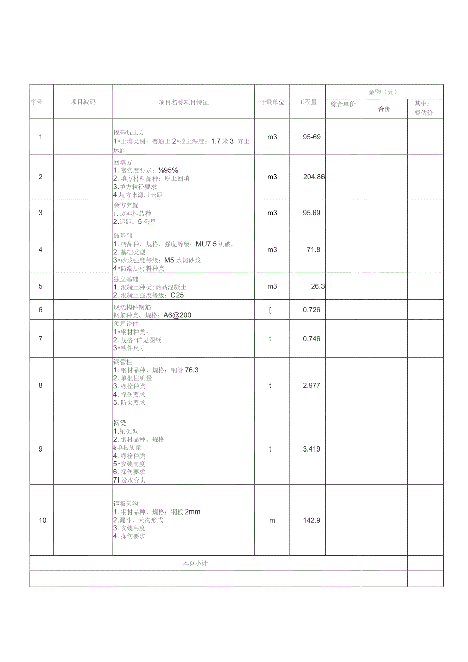 分部分项工程量清单与计价表.docx_第1页