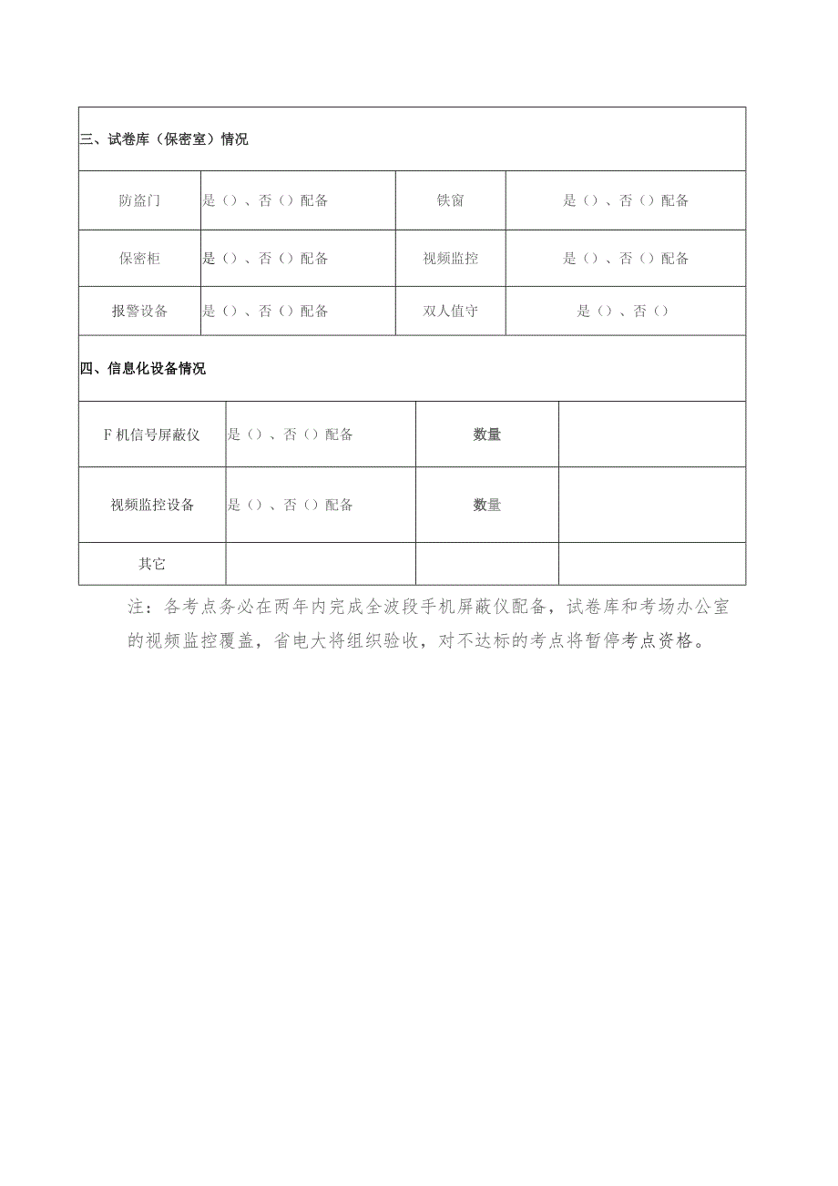 湖北广播电视大学全国统一考试考点自查情况信息表填报单位.docx_第2页