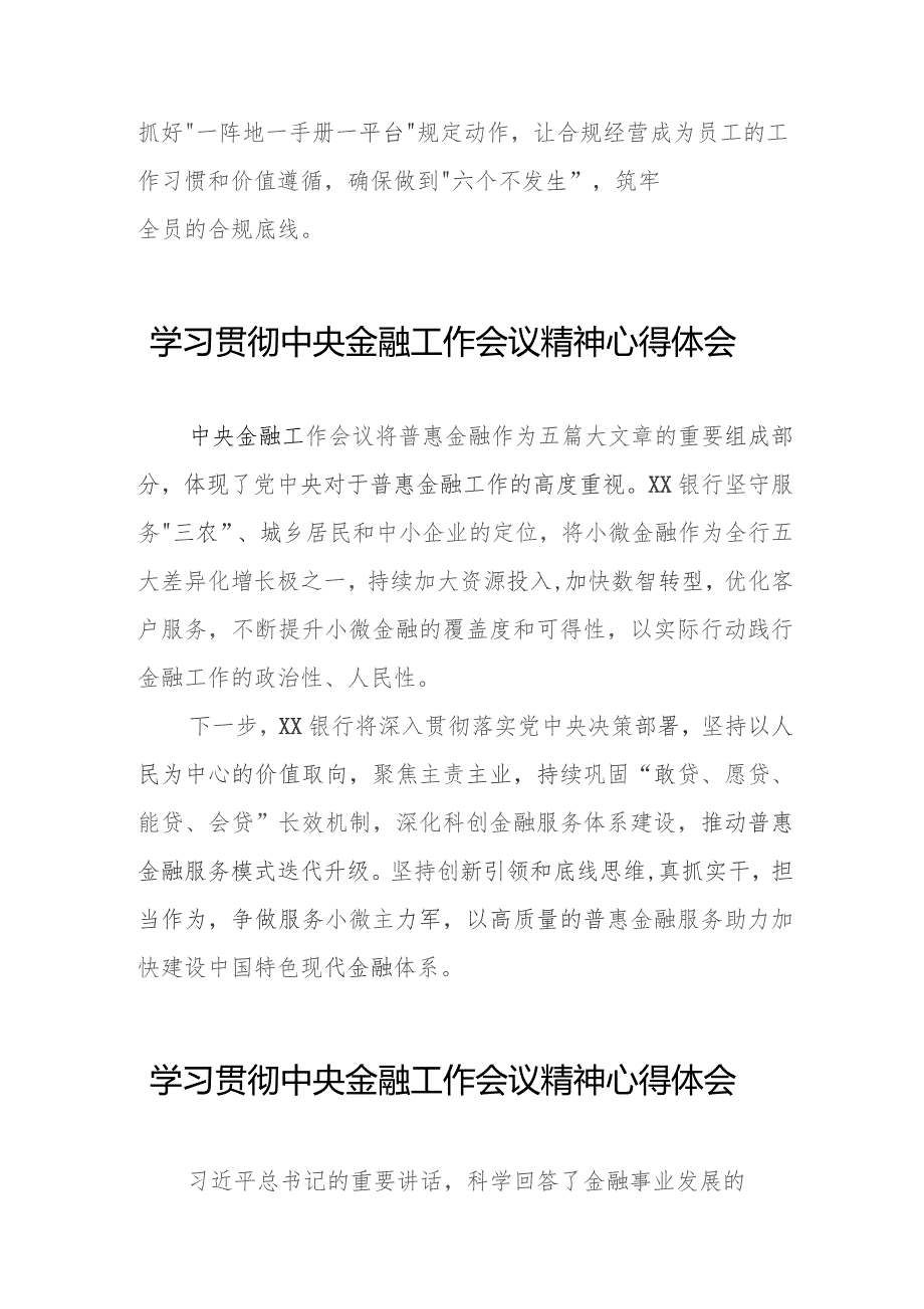 学习贯彻2023年中央金融工作会议精神的心得感悟发言稿三十八篇.docx_第2页