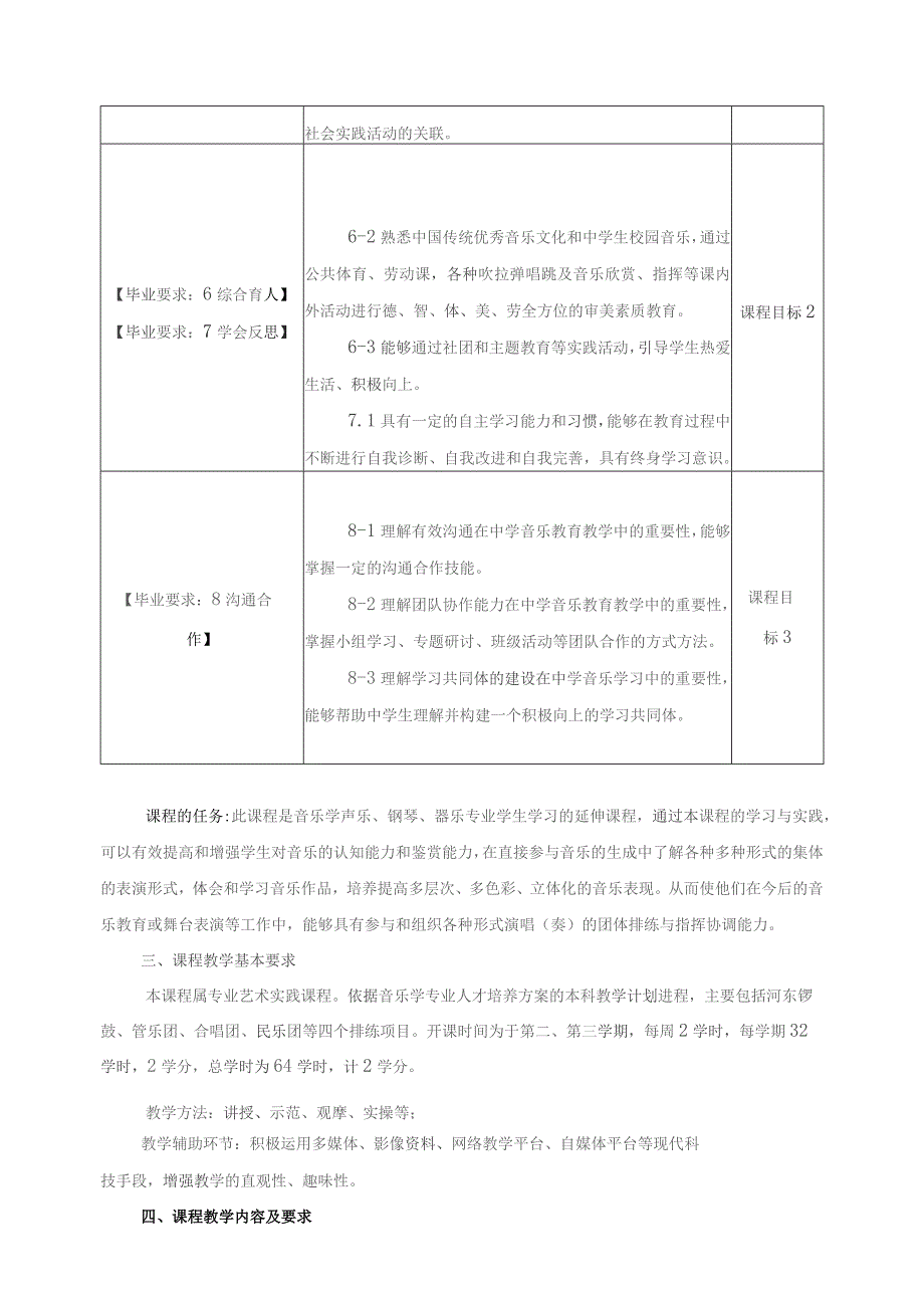 《排练》教学大纲（含课程思政元素）（专升本）.docx_第3页