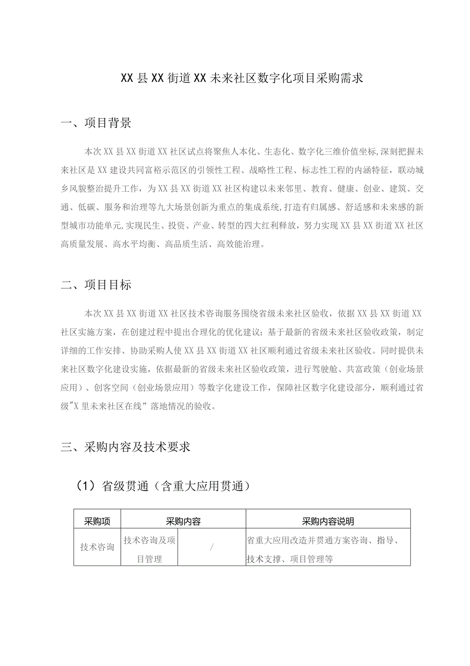 XX县XX街道XX未来社区数字化项目采购需求.docx_第1页