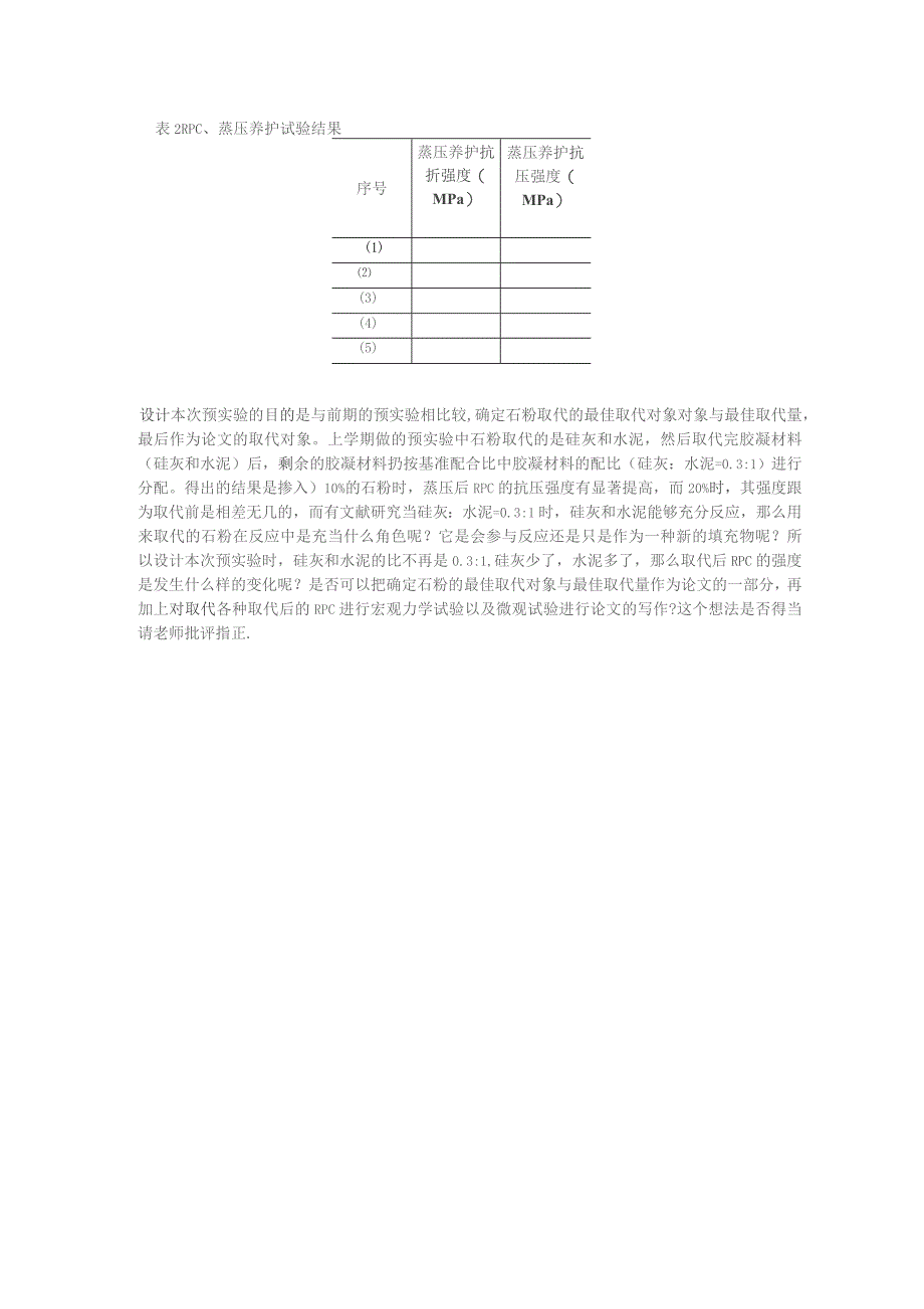 活性粉末混凝土（RPC）预实验方案（用石粉取代硅灰）.docx_第2页