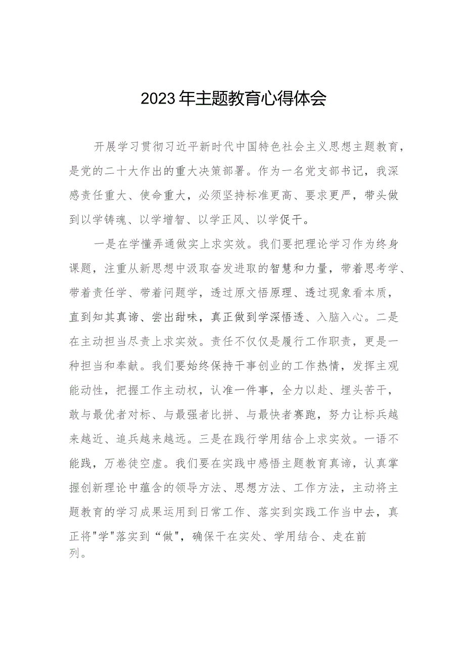 村长2023年主题教育学习心得体会七篇.docx_第1页