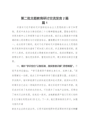 第二批主题教育研讨交流发言范文(2篇).docx