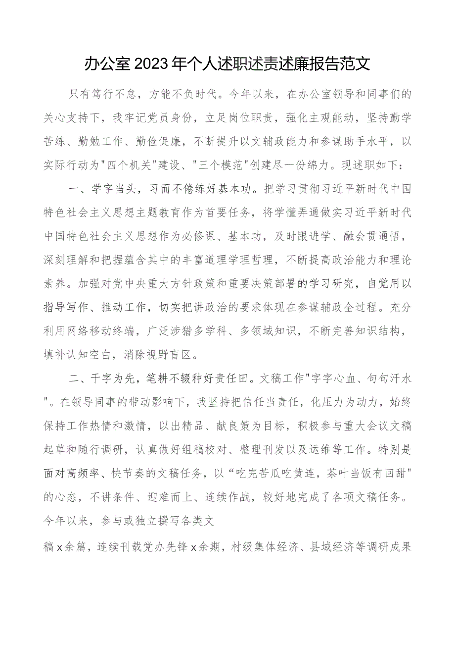 2023年个人述职述责述廉报告工作总结汇报 .docx_第1页