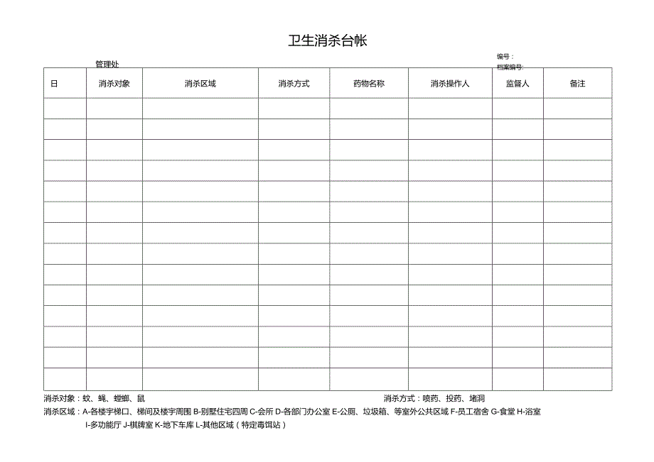 物管小区卫生消杀台帐.docx_第1页