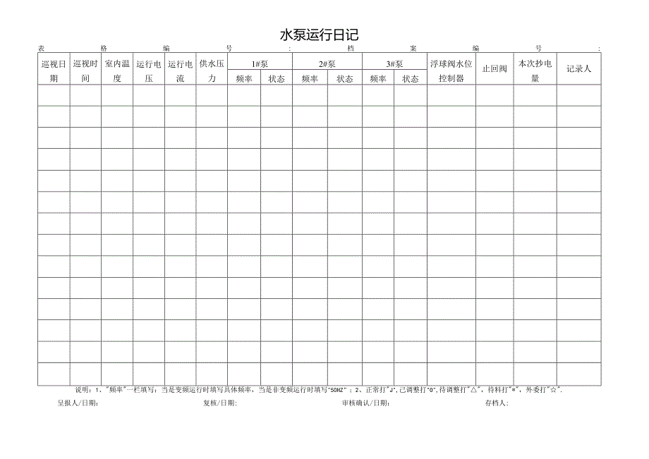 水泵运行记录.docx_第1页