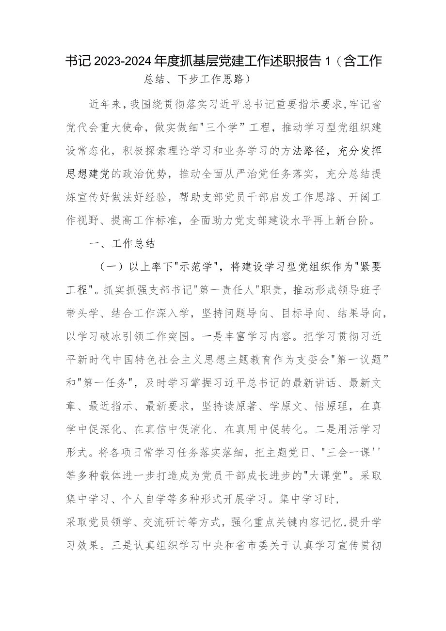书记2023-2024年度抓基层党建工作述职报告（含工作总结、下步工作思路）.docx_第2页