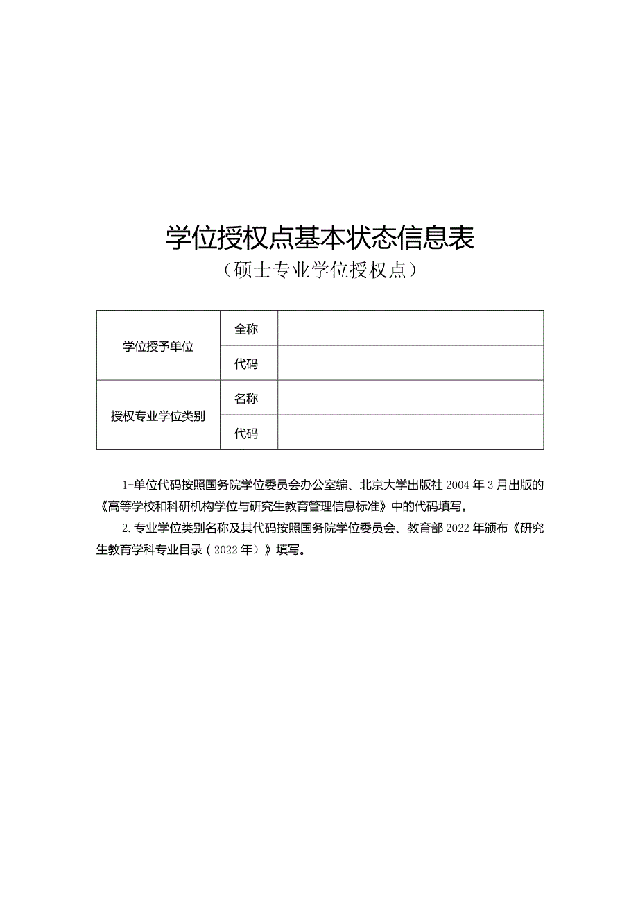 学位授权点基本状态信息表（硕士专业学位授权点）.docx_第1页