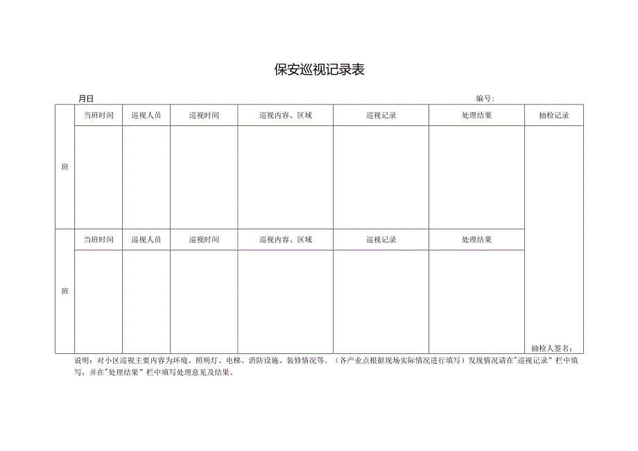 保安巡视记录表.docx_第1页