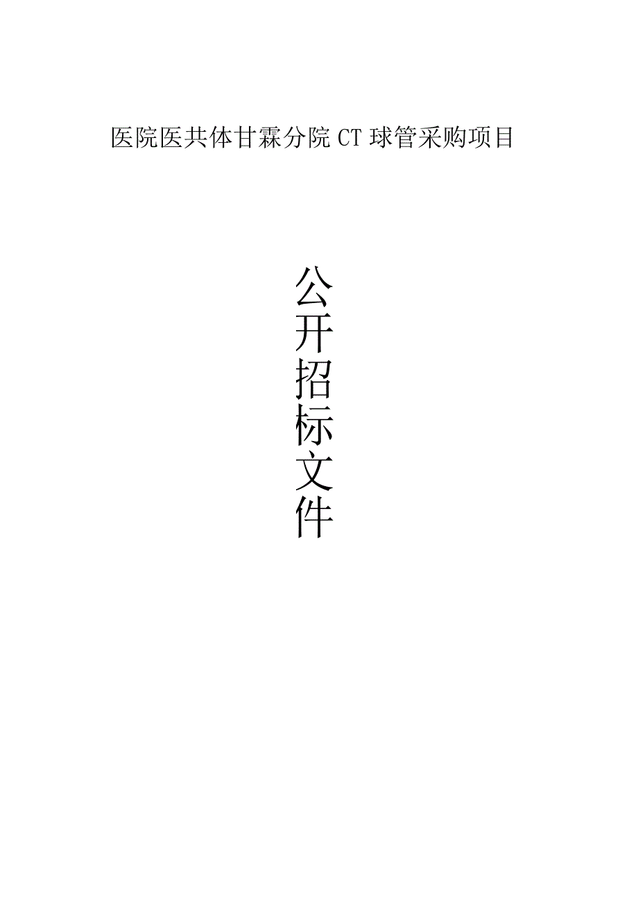 医院医共体甘霖分院CT球管采购项目招标文件.docx_第1页