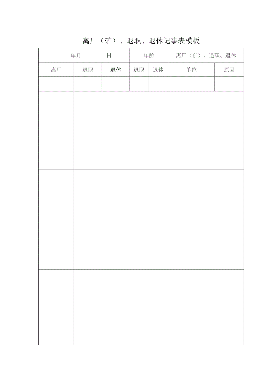 离厂（矿）、退职、退休记事表模板.docx_第1页