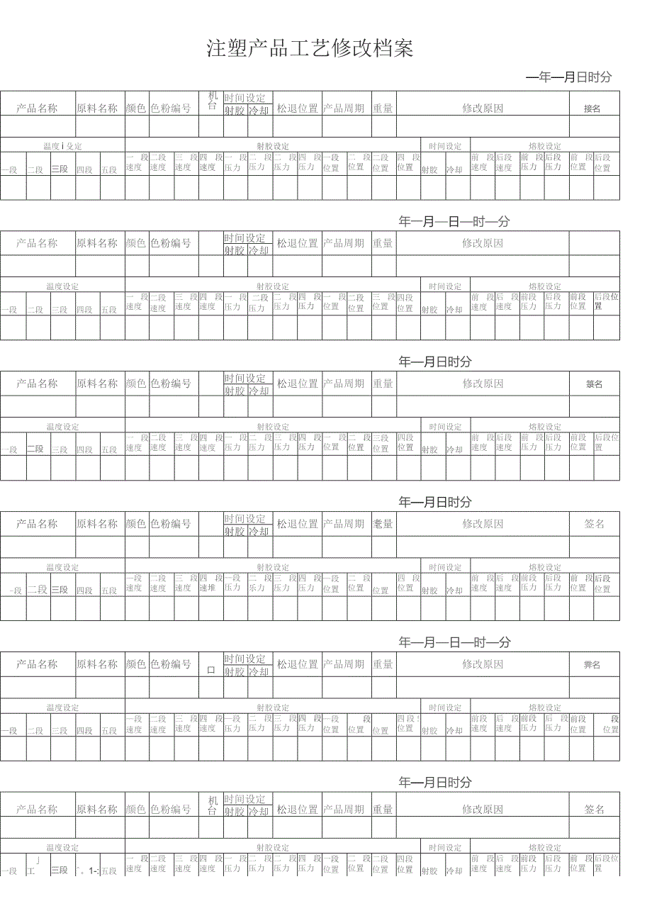 注塑产品工艺修改档案.docx_第1页