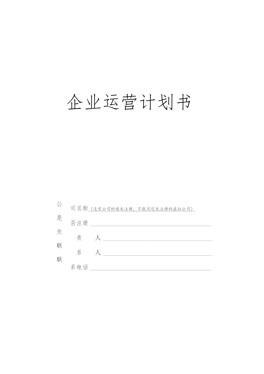 企业运营计划书.docx_第1页