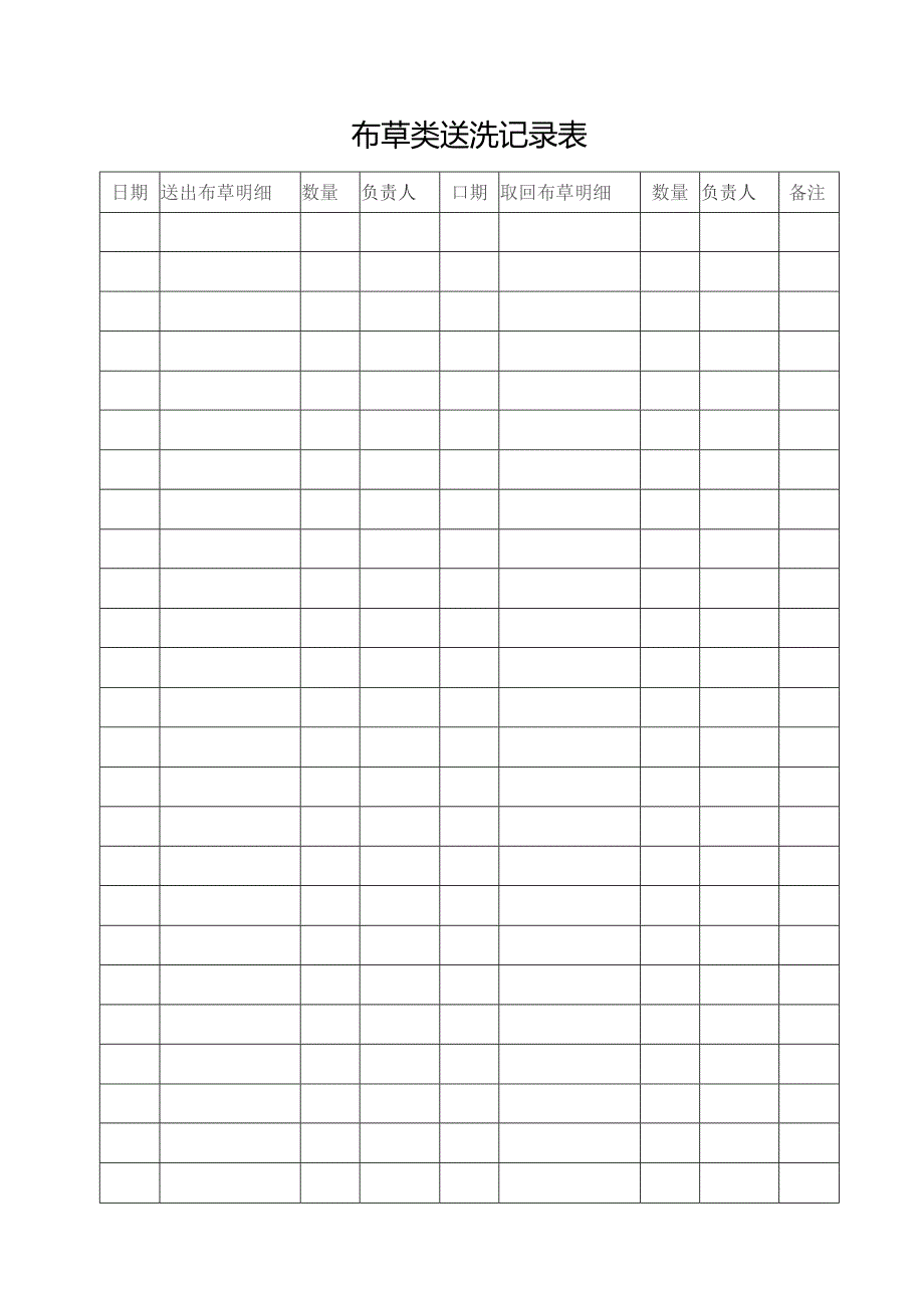 布草类送洗记录表.docx_第1页