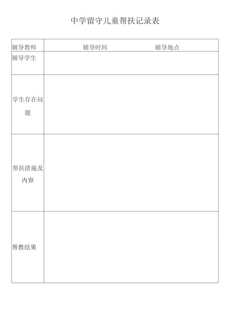 中学留守儿童帮扶记录表.docx_第1页