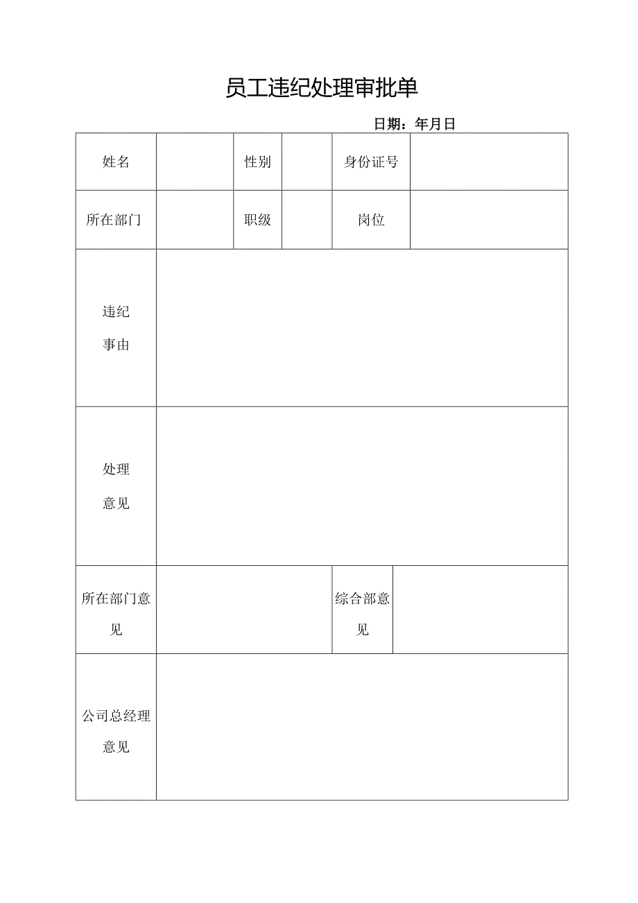 员工违纪处理审批单.docx_第1页