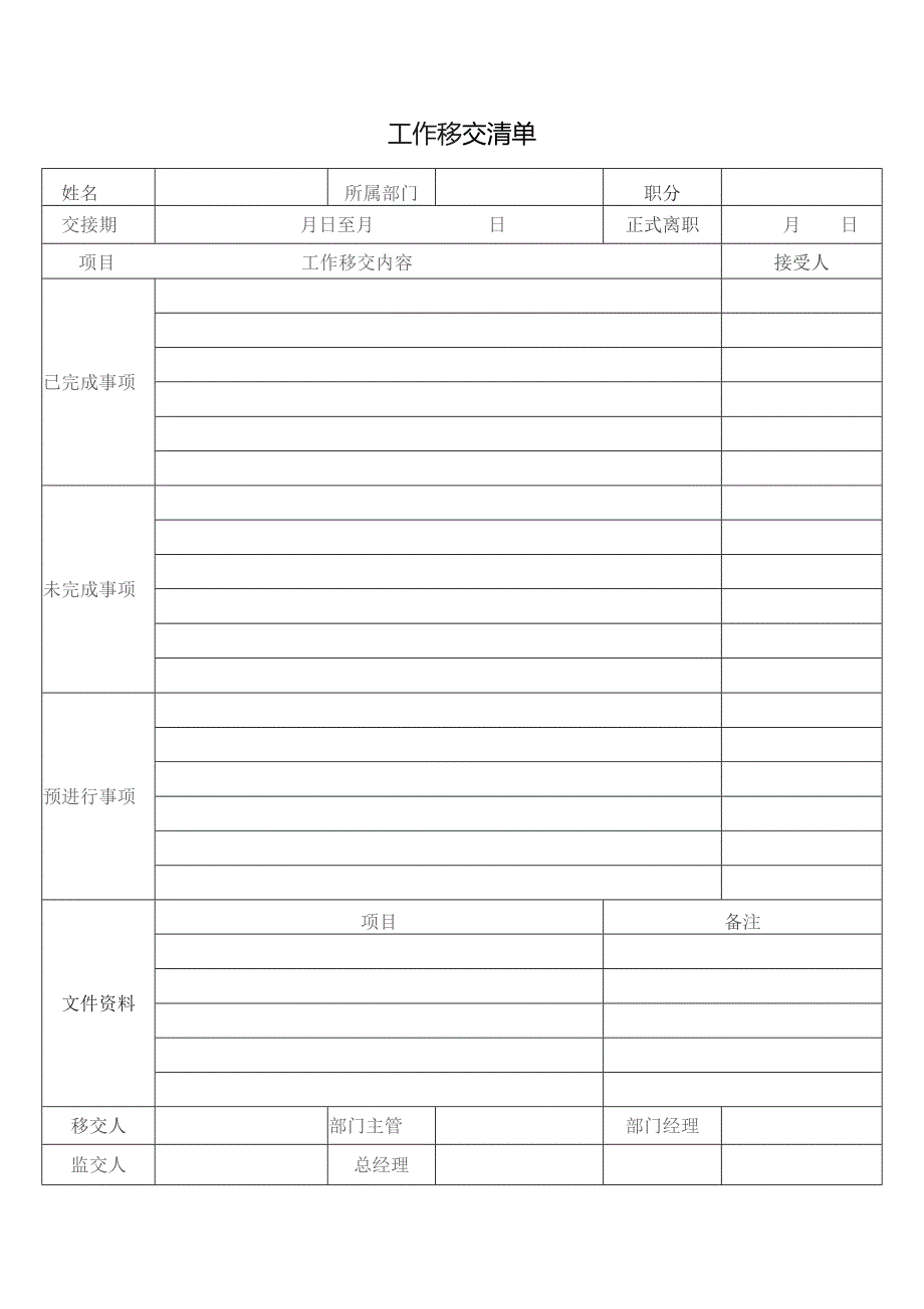 工作移交清单.docx_第1页