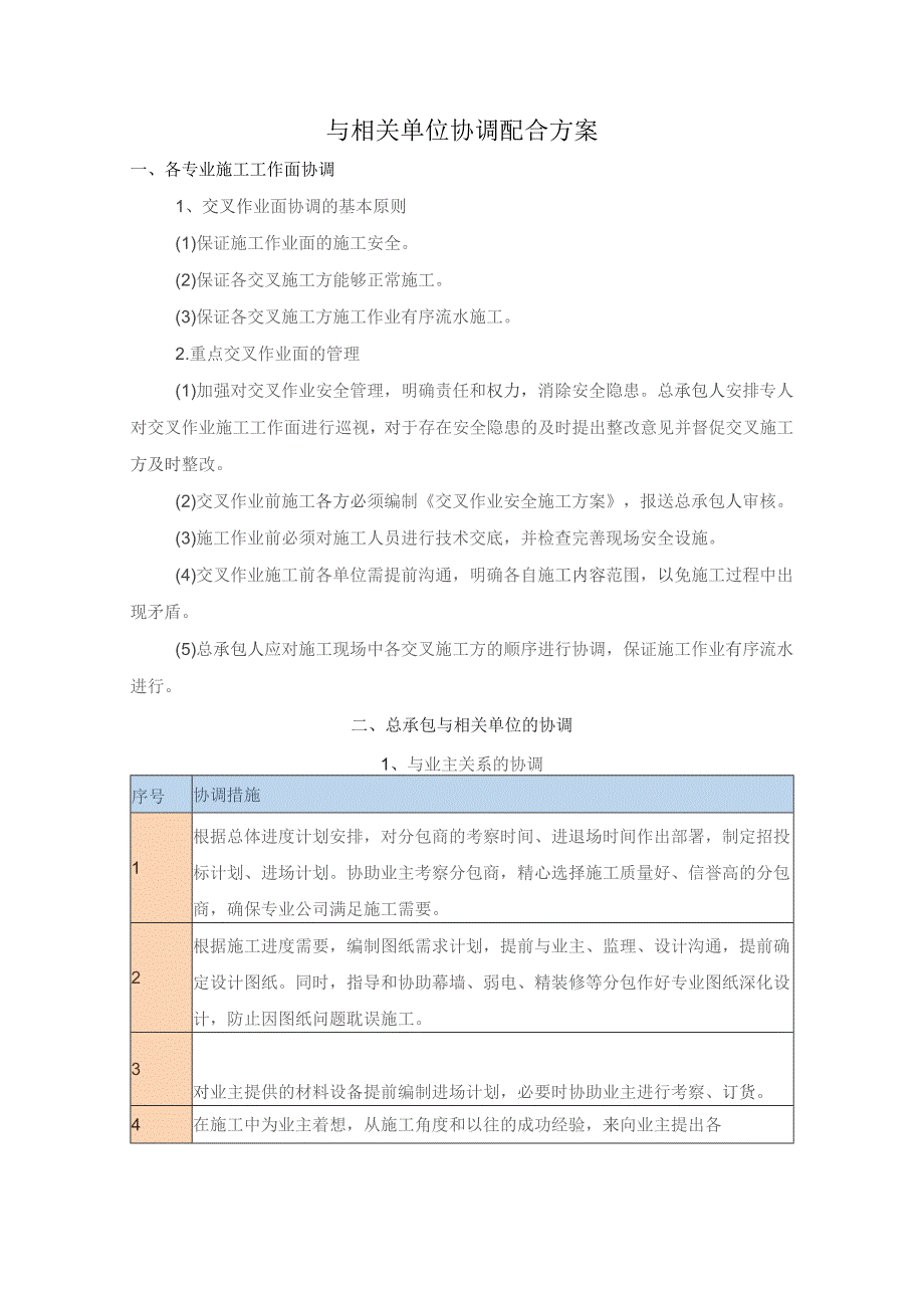 与相关单位协调配合方案.docx_第1页