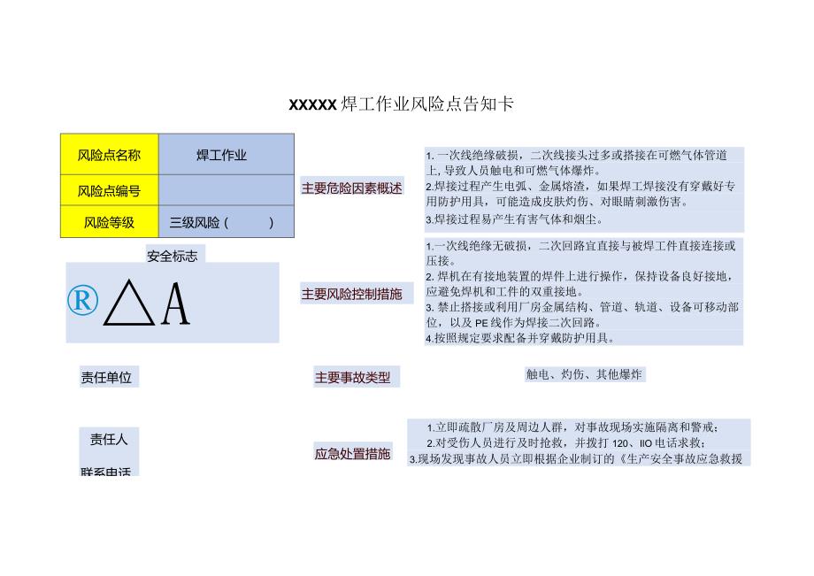 (新)XX企业安全风险点告知卡汇编.docx_第1页