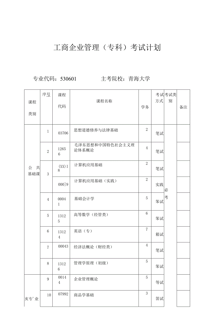 大数据与会计专科考试计划.docx_第3页