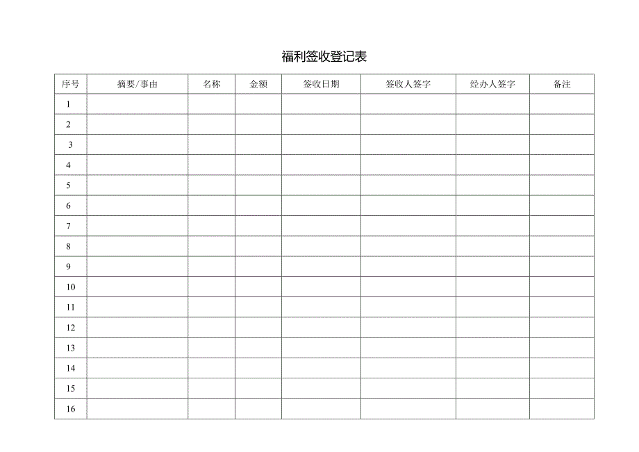 福利签收登记表.docx_第1页