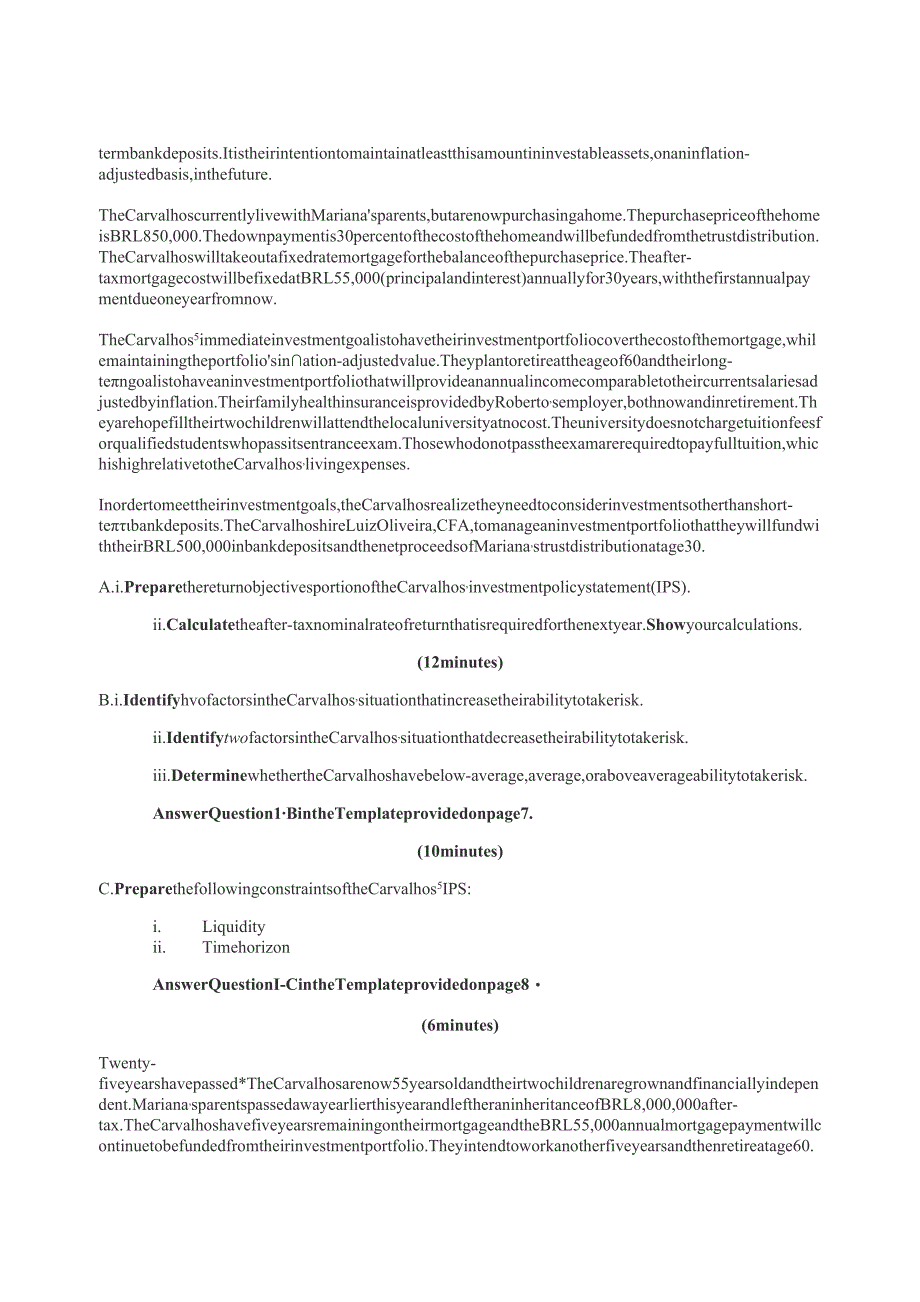 CFA三级十年真题 (2008-2017)：2008_liii_exam_questions.docx_第3页