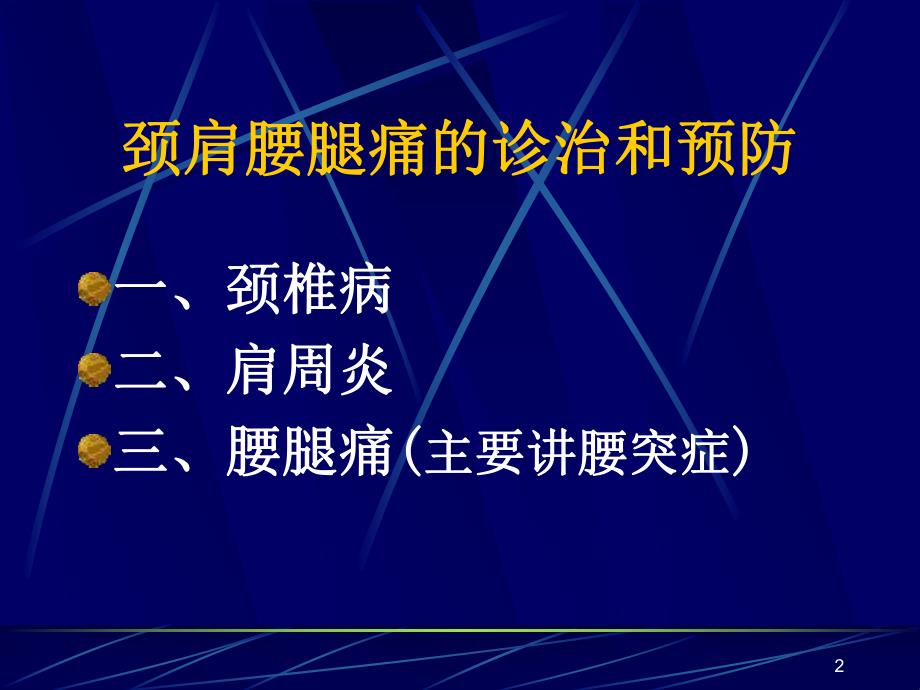 颈肩腰腿痛的诊治和预防.ppt_第2页