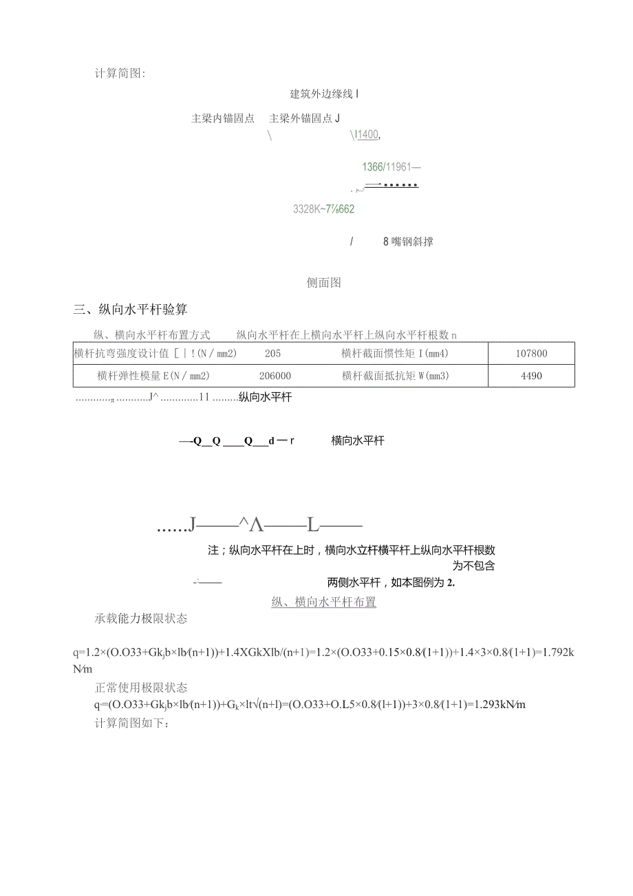 型钢悬挑脚手架(扣件式)计算书阳角部位（悬挑长度2.662m6.0m长工字钢加8#槽钢斜撑）.docx_第2页