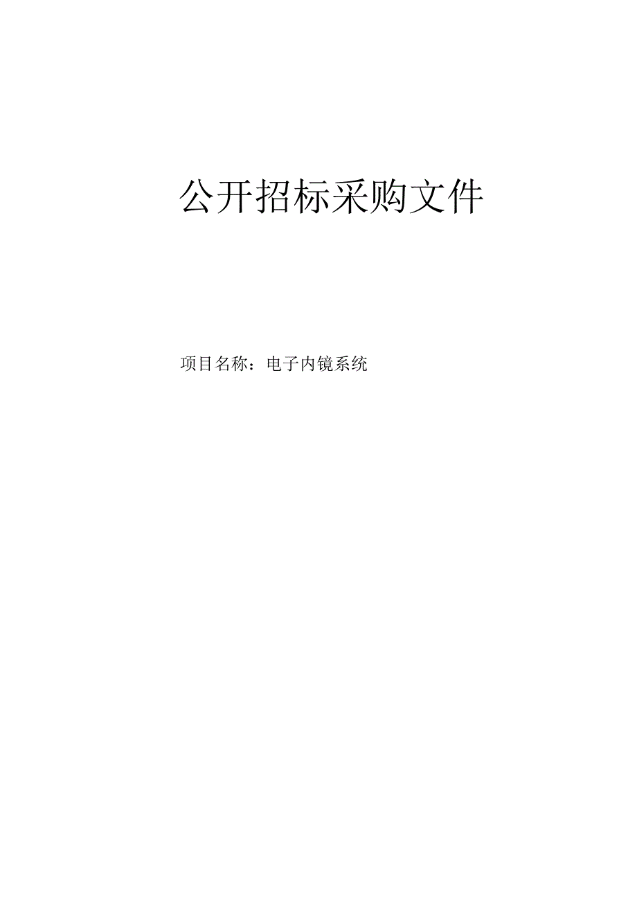 医院电子内镜系统项目招标文件.docx_第1页