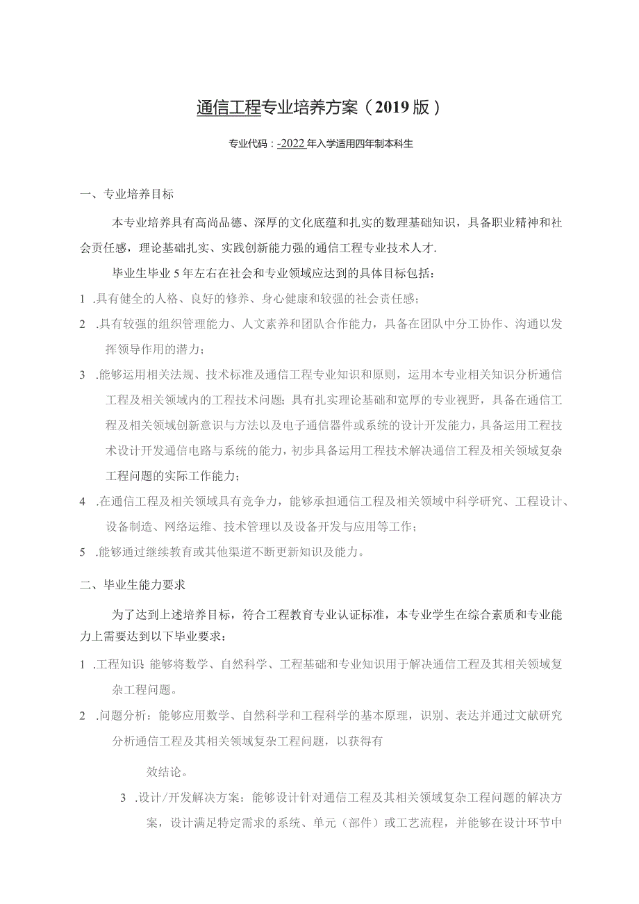 通信工程专业培养方案2019版.docx_第1页