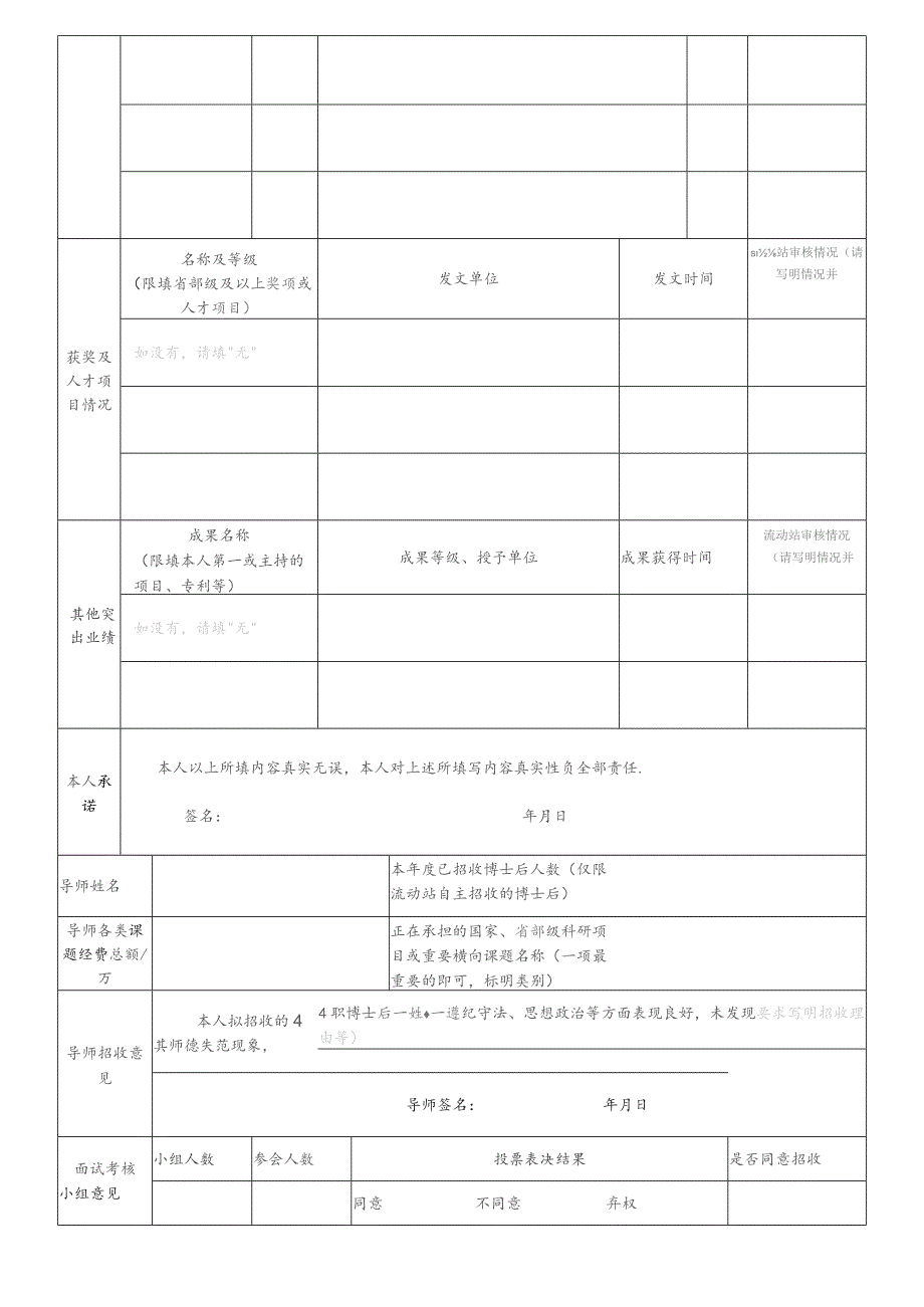 华侨大学流动站自主招收博士后申请表.docx_第3页