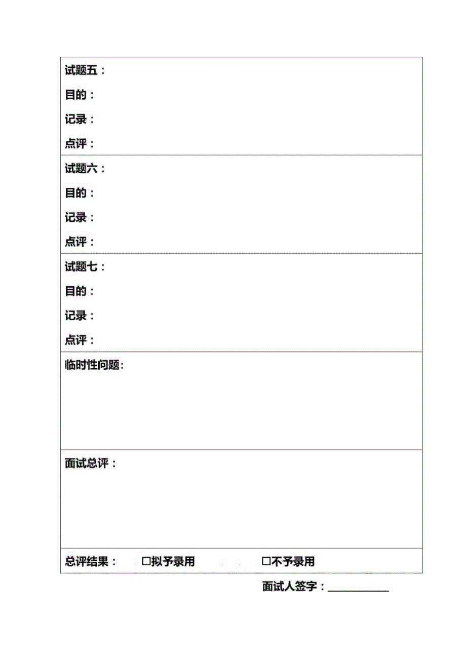 房地产控股股份有限公司面试记录表.docx_第2页