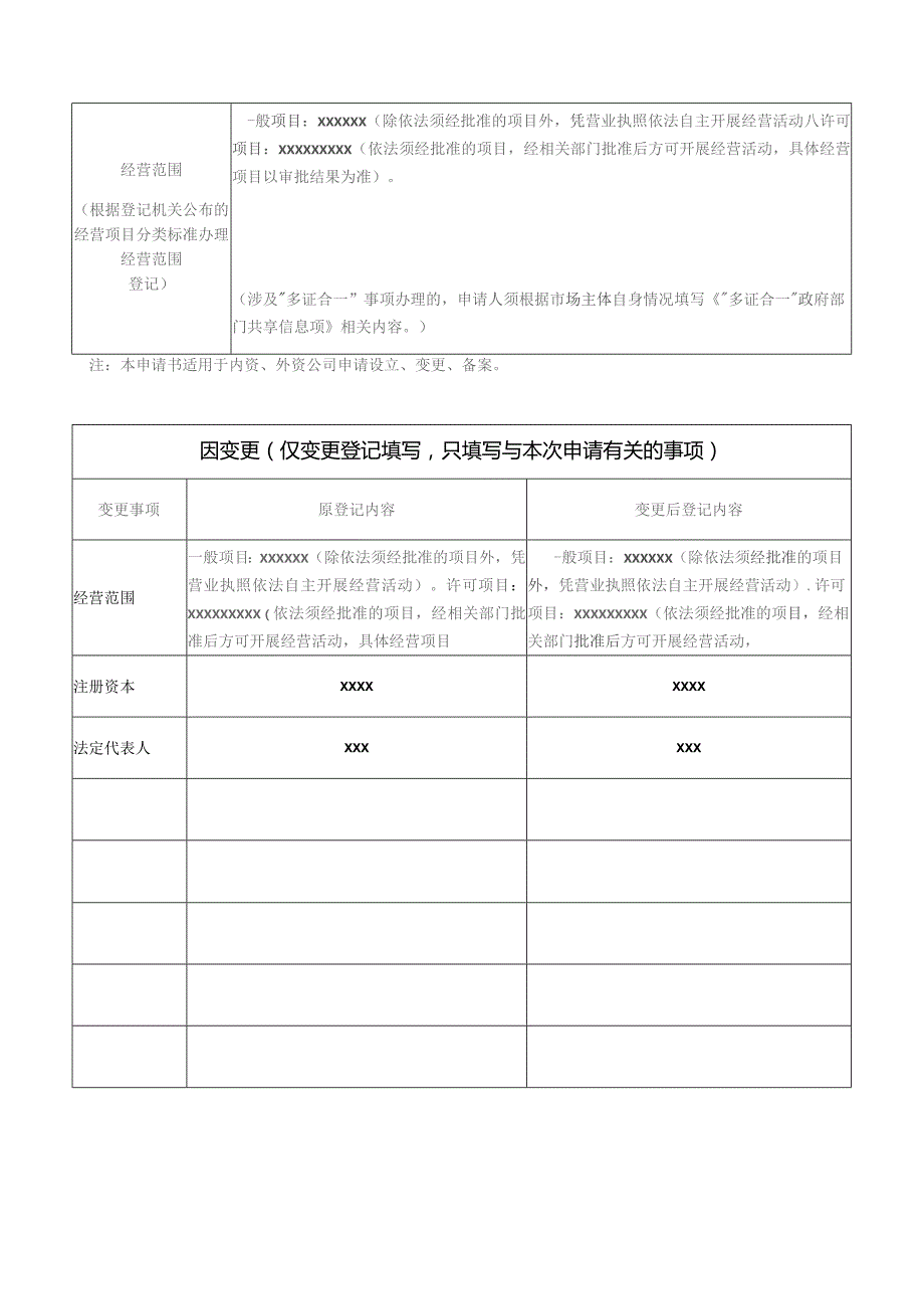 公司登记备案申请书示例.docx_第2页