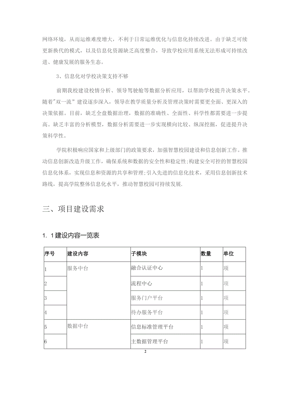 XXXX学院智慧校园一体化平台建设项目建设意见.docx_第2页