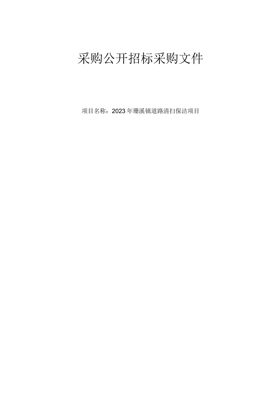 道路清扫保洁项目招标文件.docx_第1页