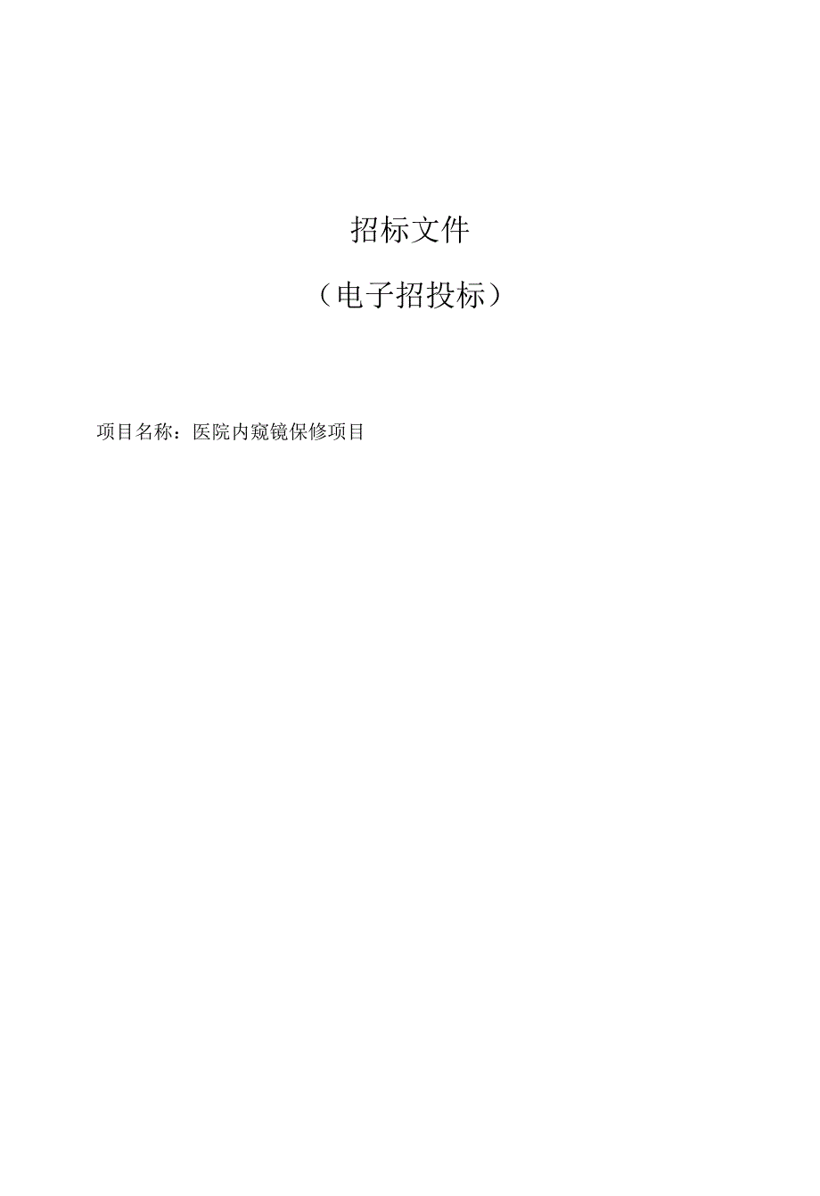 医院内窥镜保修项目招标文件.docx_第1页